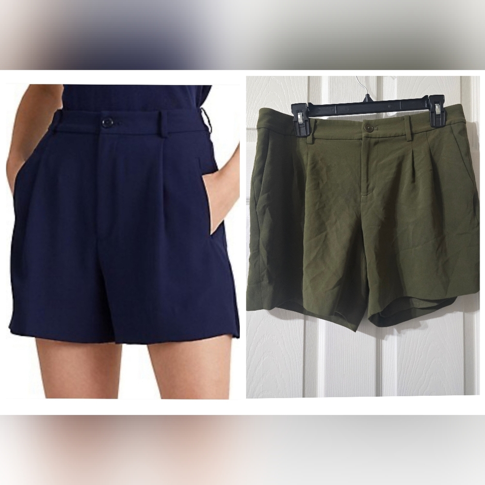 Lauren Ralph Lauren Lined Tailored Trouser Shorts, Dark Olive Green, Sz 8P, EUC!